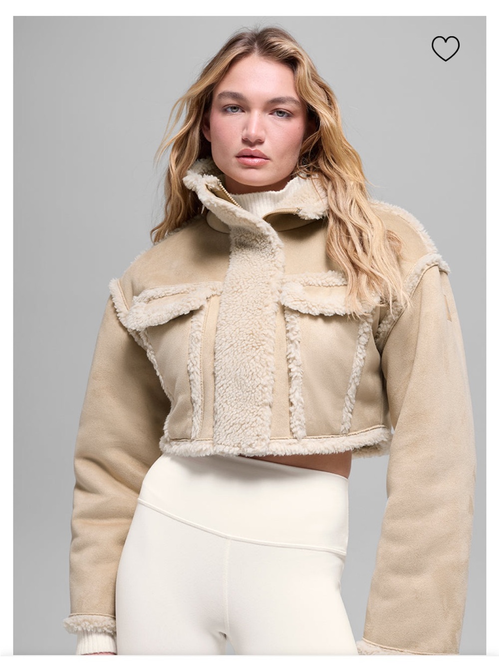 NWT Alo Yoga Faux Shearling Snowfall Cropped Jacket ❄️✨ - Picture 2 of 9